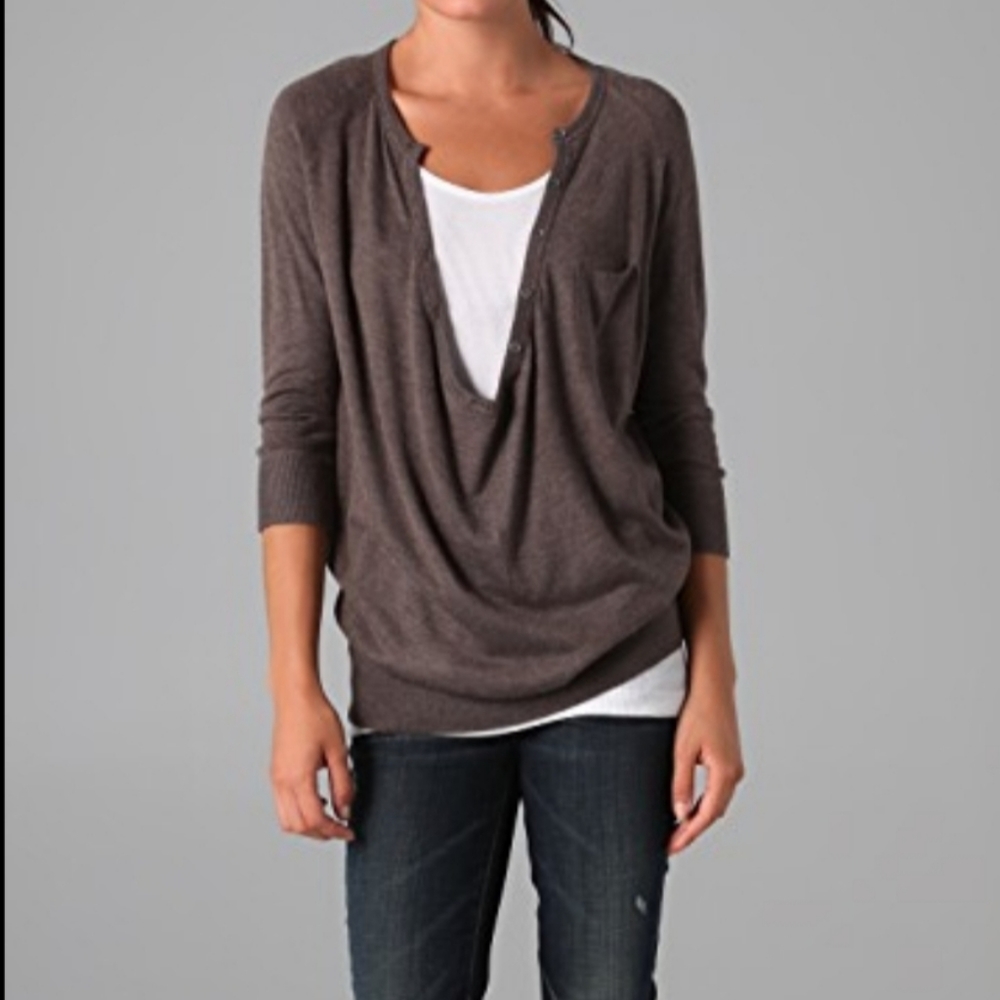 Vince Cowl Neck Henley Sweater
